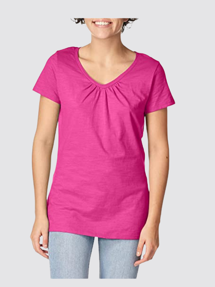 Women's Shirred V-Neck