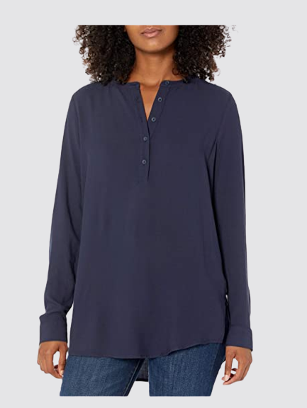 Long-Sleeve Woven Blouse