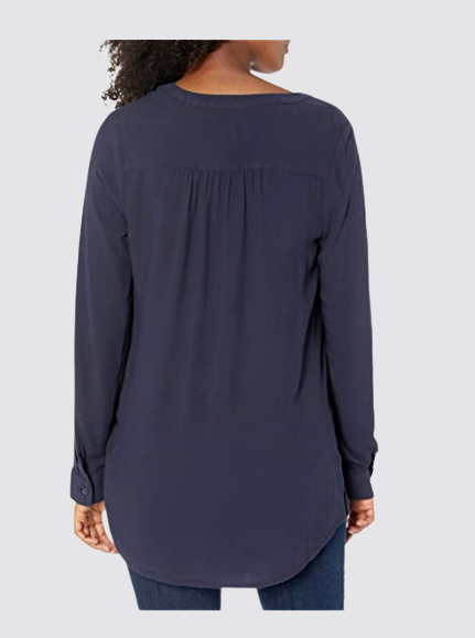 Long-Sleeve Woven Blouse